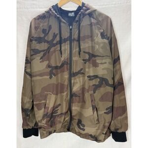 Molokai Surf Co. Army Camo Windbreaker Jacket Size Medium